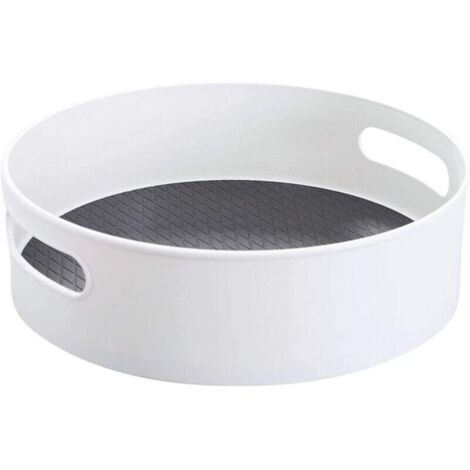 Plateau Tournant Epices Φ30cm Rangement Placard Cuisine Plastique Lazy Susan, Etagere a Epices Porte Epice Rangement Epices Blanc (1/4)