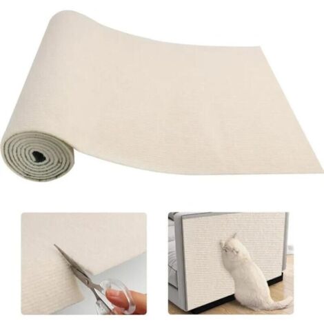 Protection Canape Chat Anti Griffe 40×200 cm,DIY Protege Canape Griffe Chat,Griffoir Chat Canapé Auto-adhésifs - Beige (1/4)