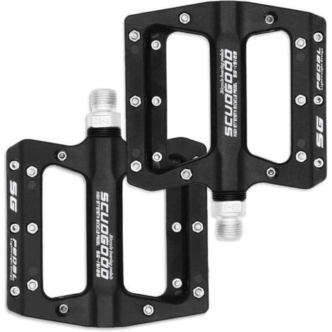 Enowelir Paire De Pédales Vélo VTT BMX Route Hybrides Légères Durables 9/16 Pouces Noir (1/4)