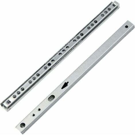 Enowelir Coulisse Tiroir 1 paire Glissières pour Tiroirs en Métal à Roulement à Billes Coulisses à Bille Rails de Tiroirs à Coulisse Glissières à Roulement à Billes pour Tiroir de Meubles 246x17x10mm, (1/4)