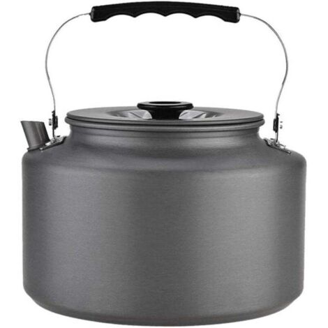 Bouilloire à sifflet de camping 2L Bouilloire en aluminium Théière à induction Bouilloire à thé Bouilloire à thé extérieure avec poignée résistante à la chaleur Ustensiles de cuisine pour barbecue Pêc (1/4)
