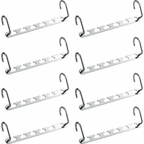 8Pcs Cintre Multiple Porte-Manteaux, Porte Cintres Gain de Place pour Dressing, Organisateur de Cintre Magique en Métal, Rangement de Chemises,Vestes,Vêtements dans Penderie,Placard,Armoire (1/4)