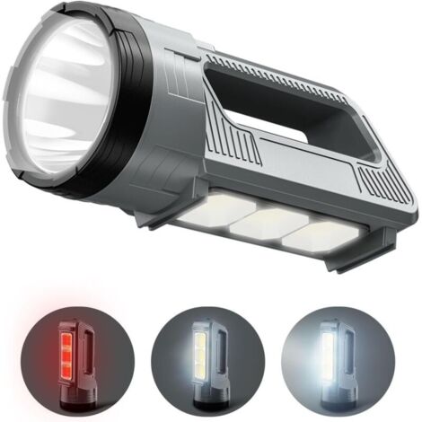 Enowelir Lampe de poche LED rechargeable super lumineuse, puissante lampe de poche d'urgence extérieure de 6 000 lumens (6 modes), câble USB, lampe de poche étanche IPX4 pour le camping/maison/urgence (1/4)