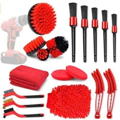 Enowelir Kit De Nettoyage 18 Pièces Avec Brosses Pour Perceuse Pour Salle De Bain Sol Carrelage Baignoire Et Voiture (1/4)