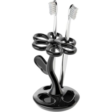Porte-brosse à dents en céramique, porte-brosse à dents créatif en forme de fleur, support de rangement multifonctionnel pour brosses à dents et pinceaux de maquillage, convient aux poignées  1,2 cm ( (1/4)