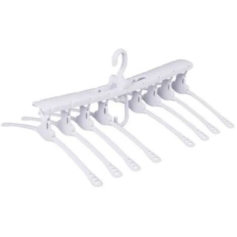 8 en 1 cintre vêtement Cintre pour dressing gain de plac chemise Robe blanc porte-cintre Séchoir linge rack de séchage Cintre linge (1/4)
