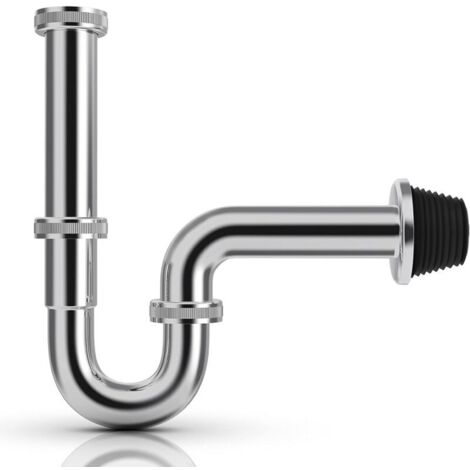 Enowelir Siphon universel en acier inoxydable - Siphon de lavabo - Siphon anti-odeurs - Tube plus 1 1/4" x 32 mm - Bonde de vidange sur mesure - Siphon de tuyau, siphon de lavabo (1/5)