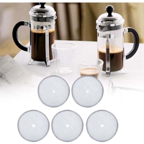 Enowelir Lot de 5 filtres à café en acier inoxydable pour cafetière à piston de 600 ml (1/4)