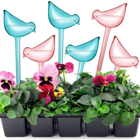 Lot de 6 Petits Globes d'Arrosage en Plastique pour Plantes d'Intérieur - Bulbes Goute à Goute Arrosage En Forme D'oiseau 5 cm Dispositif d'Arrosage Automatique Système d'arrosage plante vacances (1/4)