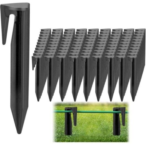 Enowelir 100 Pièces Piquet Fil Robot Tondeuse, Piquets De Fixation pour Câbles Périphériques, Crochet pour Robot Tondeuse, Crochet Accessoires pour Câbles Périphériques Tondeuse Robot (1/4)