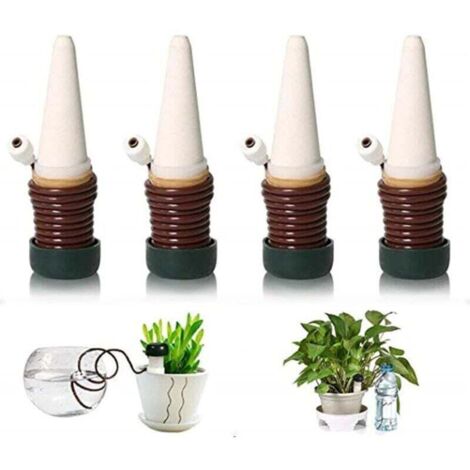 Enowelir Kit d'irrigation goutte à goutte à 4 bouteilles, arrosage automatique des plantes, adapté aux plantes d'intérieur et d'extérieur (1/4)