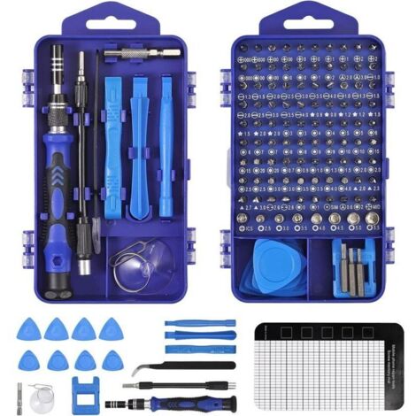 122 en 1 Kit Tournevis de Précision Magnétique, Portable Mini Tournevis Outils de Réparation pour PC, Ordinateur, iPhone (1/4)