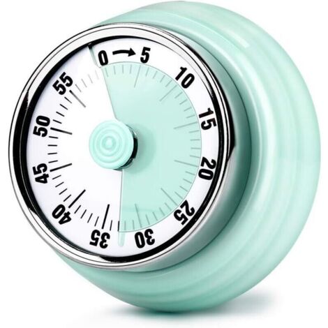 Minuterie de cuisine, 60 minutes, mécanique, magnétique, sans pile, avec alarme de 72 dB (1/4)