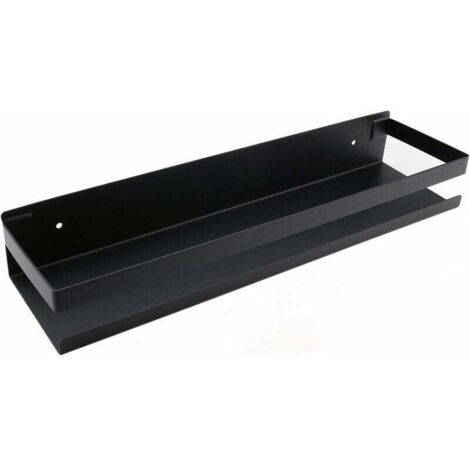 Étagère murale pour salle de bain - 20-40 cm - Moderne - Noir mat - Pour salle de bain, cuisine, douche - 40 cm (1/4)