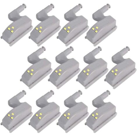 Lot de 12 lampes LED à charnière avec capteur pour salon, chambre, armoire, placards de cuisine (1/4)