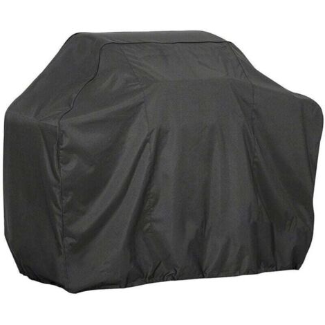 Housse de gril en tissu Oxford 210D, noir enduit d'argent, imperméable, durable, indéchirable et anti-poussière, adaptée au barbecue, au gril à gaz, au gril électrique au charbon de bois, 14561117 cm (1/4)