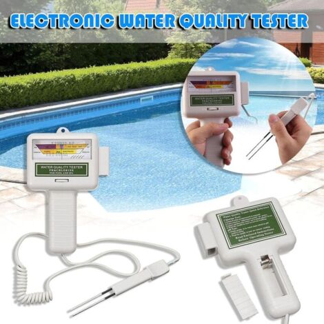 Qualité Eau Testeur, Portable Numérique Moniteur,Portable 2 en 1 qualité de l'eau PH CL2 testeur de Niveau de Chlore Niveau mètre, Ph Eau Testeur Analyse Chlore Piscine Kit Tes (1/5)