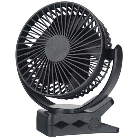 Mini ventilateur Pince USB 5.5 inch avec batterie 5000 mAh, Portable Petit Ventilateur de Bureau, 3 vitesses, double rotation à 360°, avec câble USB, convient pour les familles, les bureaux (1/4)