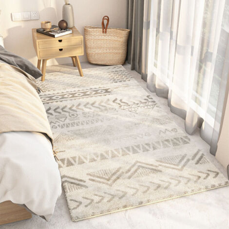 Tapis chevet marocain,Shaggy à Poils Ras Carpette Non Excrétion Fluffy Tapis Moderne Tapis,Durable Antidérapant Tapis de Porte pour Salon Chambre Chambre D'enfant Entrée Déco-A,60160cm (1/5)