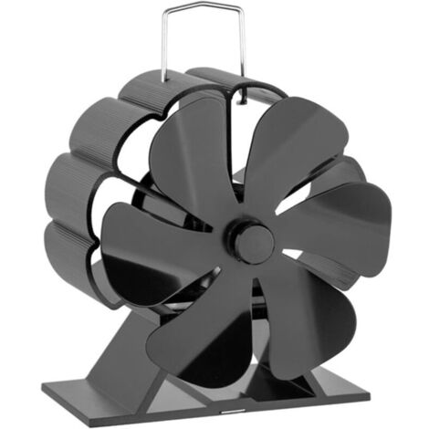 Ventilateur de poêle à bois, 6 pales, alimenté par la chaleur, ventilateur de cheminée pour poêle à bois, ventilateur alimenté par la chaleur pour cheminée à bois/gaz/bûches (1/4)