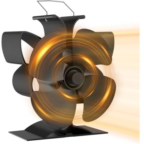 Enowelir Ventilateur de poêle à bois 4 pales silencieux alimenté par la chaleur pour poêle à bois/cheminée/gaz/bûches de poêle (1/4)