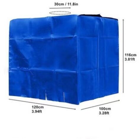 Bâche Réservoir d'eau IBC 1000 L Couverture Container Citerne Eau Pluie avec Fermeture éclair Coupe-Vent Anti-UV 420D Résistant à la Déchirure(bleu) (1/5)