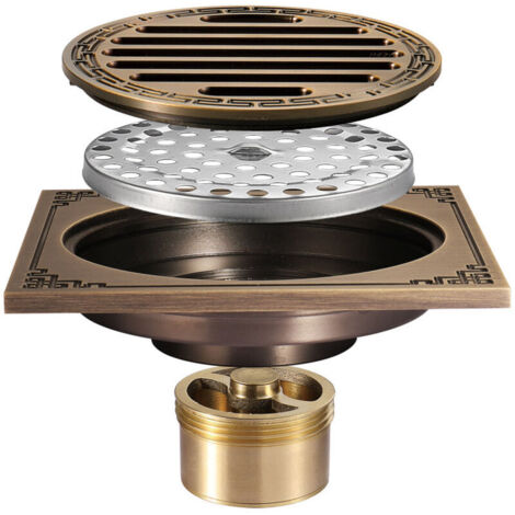 Drain de sol de salle de bains en bronze – Drain de sol de douche unique et antique – Drain de sol de jardin sculpté 100 mm (1/4)