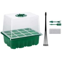 Plateau de démarrage de graines avec lampe de croissance, kit de démarrage de graines (lot de 5), taux de germination accru et humidité réglable.