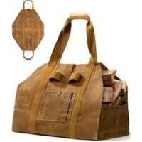 Firewood Carrier, 2 in 1 Waterproof Oilcloth Carry Bag, Extra Large with Handles, Wood Basket for Camping, BBQ and Outdoor