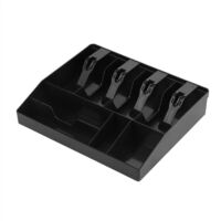 Registre des Tiroirs 32cmx27cm Caisse Enregistreuse Boîte 4 Compatiments Billets et 4 Compartiments Monnaies Boîte de Rangement Bien Rangée de Cash(Noir) A