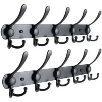 (15 crochets, lot de 2) Patère murale, patère murale, patère, patère murale en acier inoxydable, patère, crochet mural noir