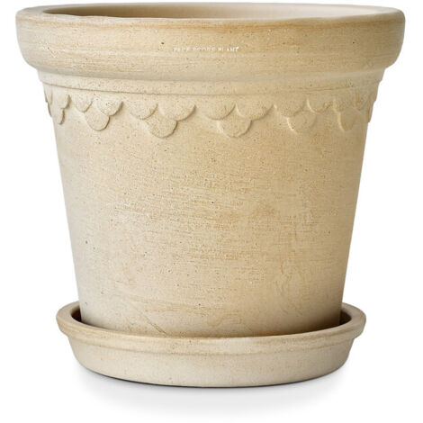 YOSE LIFE Maceta, maceta de terracota, diámetro 26 cm, maceta blanca, hecha a mano, resistente a las heladas