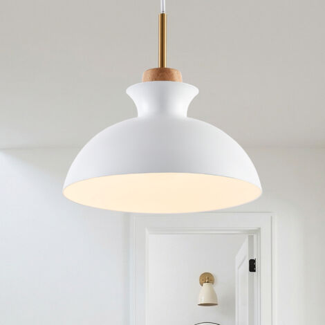 Parrot Uncle Metall Lampenschirm Weiß 28 cm, Pendelleuchte E27, Hängelampe für Wohnzimmer Küche Schlafzimmer Esszimmer, ohne Leuchtmittel