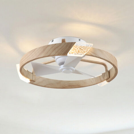 Parrot Uncle 51 cm LED-Deckenventilator, dimmbar, 3 Farbtemperaturen, 6 Geschwindigkeiten, leiser Ventilator mit Umkehrfunktion und Fernbedienung, für Schlafzimmer und Wohnzimmer