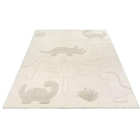 Tapis pour enfants, tapis moelleux, dessous antidérapant, lavable à l'eau, couleur crème - 160 x 220 cm (1/5)