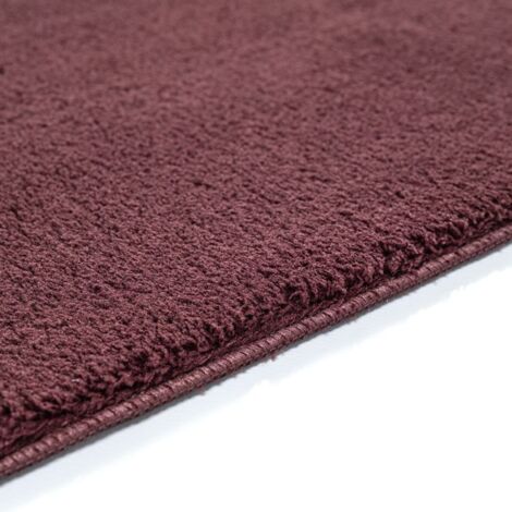 Tapis à poils courts, doux et confortable pour la maison, avec envers antidérapant, lavable en machine à 30 °C, ultra-doux, rouge bordeaux, 240 x 340 cm (1/4)