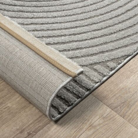 Tapis moelleux au design moderne - Style décontracté - Antidérapant - Lavable à l'eau - Effet 3D - Gris - 80 x 300 cm (1/2)