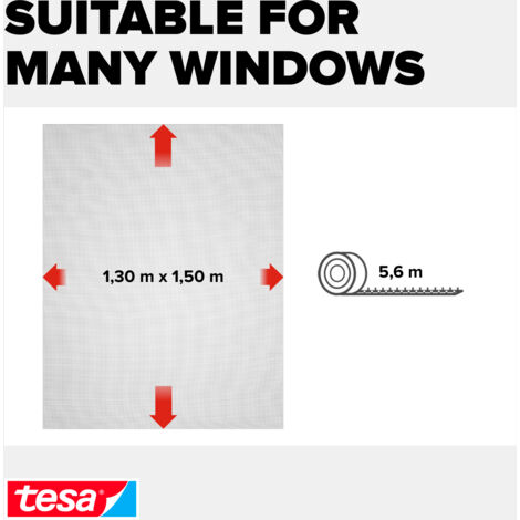 tesa STANDARD 55672-00500-00 Moustiquaire pour fenêtre (l x H) 1300 mm x 1500 mm blanc 3 pc(s)