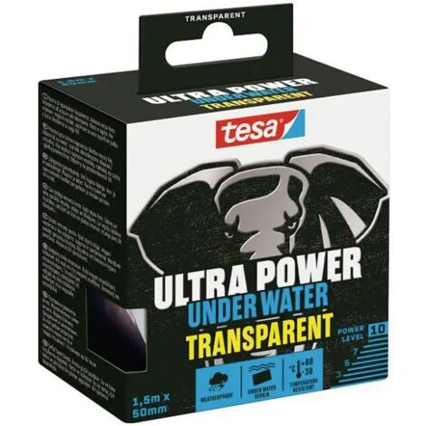 tesa Ultra Power Under Water Transparent - Ruban Étanche 1,5m x 50mm