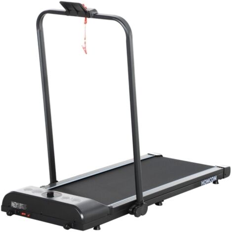 Foldable Walking Treadmill, with LED Display and Wheels, for Home, Office, Gym, Black
