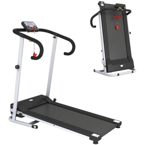 Folding Treadmill with Incline, Walking Pad Treadmill for Home, 1-10km/h Under Desk Running Machine with LCD Display and Wheels, No Assembly, Grey