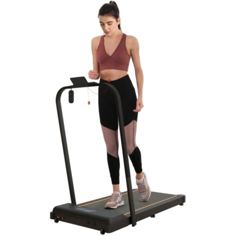 2.5HP Walking Pad, 1-6km/h Folding Treadmill with Remote Control and LED Display for Home Gym Office, Orange
