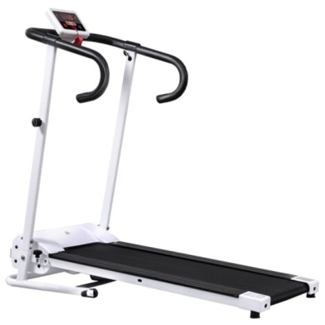 Folding Treadmill with Incline, Walking Pad Treadmill for Home, 1-10km/h Under Desk Running Machine with LCD Display and Wheels, No Assembly, White