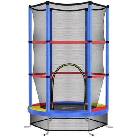 Kids Trampoline, with Enclosure Net, Steel Frame, for Ages 3-6 Years - MultiColoured (1/5)