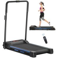 Folding Motorised Home Treadmill Walking Machine with LCD Monitor, with two wheels to move