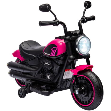 Moto électrique pour enfants Moto pour enfants Véhicule pour enfants Véhicule électrique avec 2 roues de support amovibles, 1,5- (1/4)