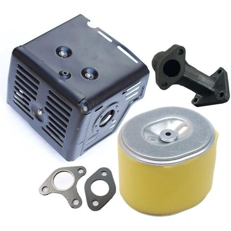 Silencieux d’échappement avec tuyau d’échappement et filtre à air adapté pour moteurs Honda 11HP 13HP GX340 GX390, améliore le fonctionnement et réduit le bruit sur équipements de jardin (1/4)
