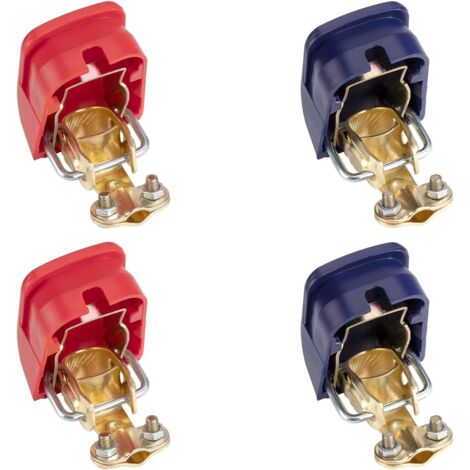 Lot de 2 Paires de Pinces à Batterie - Pinces Rapides 12V pour Voiture, Moto, Camion et Bateau - Dégagement Facile avec Couleurs Rouge et Bleu - Connexion Sécurisée et Fiable (1/5)