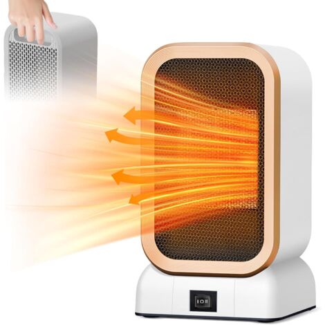 Mini Radiateur Soufflant, Chauffage d'appoint 1000W PTC Radiateurs Soufflants à Économie D'énergie,2 Modes de Chauffage Petit Chauffage D'appoint, 2s de Chaleur Rapide pour Bureau,Salon,blanc (1/5)
