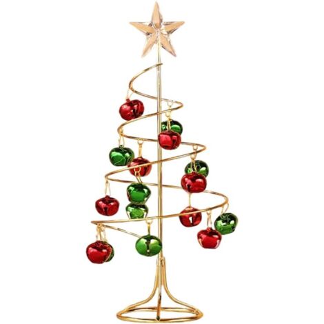 Sapin de Noël en fer, décoration de Noël avec clochettes en fer forgé Mini arbre de décoration de bureau (1/5)